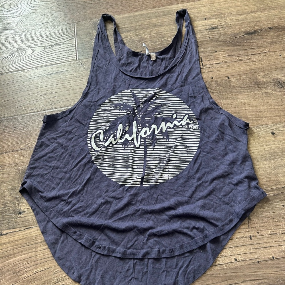 Rip Curl Blue Sleeveless Crop Tank Top size small